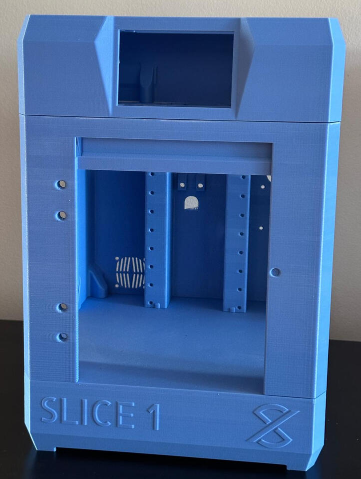 Main parts in blue